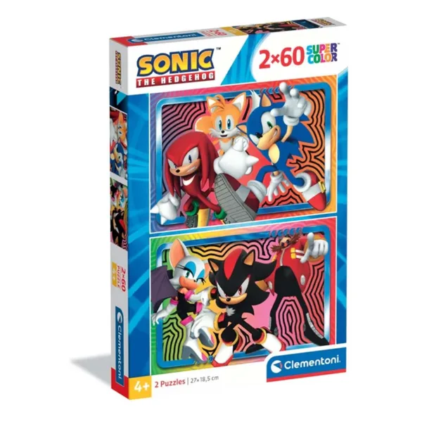 Sonic a ježek 2x60dílné supercolor puzzle - Clementoni obrázek 1