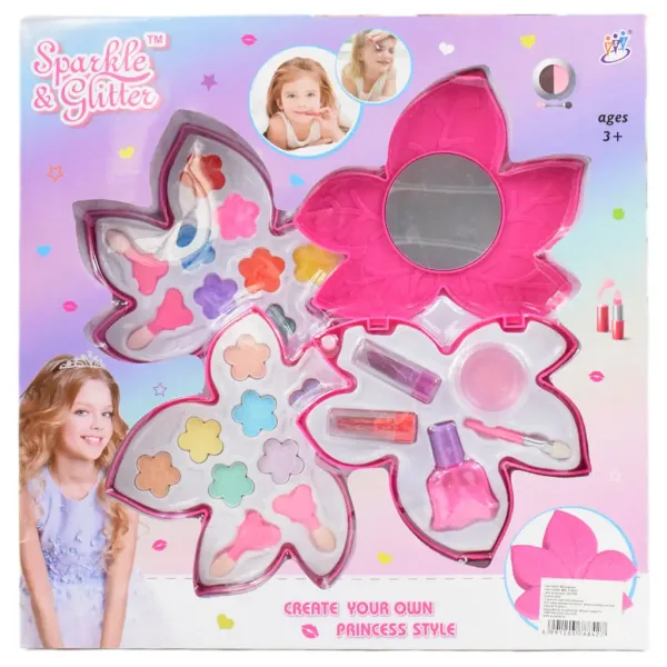 Sparkle & Glitter: Třípatrová kosmetická sada ve tvaru listu s zrcátkem obrázek 7