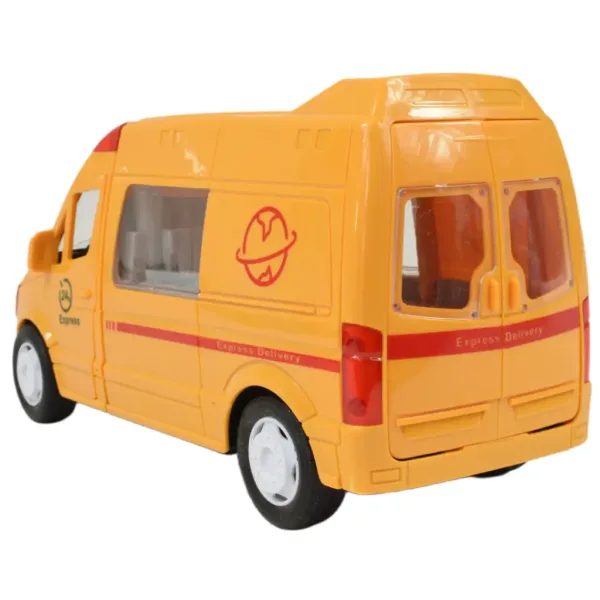Speciální auto: Žluté expresní doručovací auto se světlem a zvukem, funkce volnoběžných kol 24cm obrázek 3