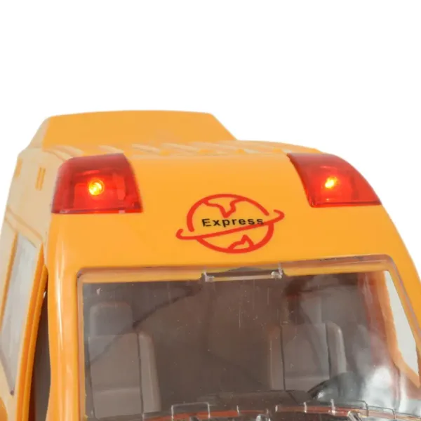 Speciální auto: Žluté expresní doručovací auto se světlem a zvukem, funkce volnoběžných kol 24cm obrázek 6