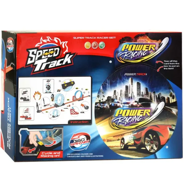 Speed Track 20ks závodní dráha s okruhem a autem na zpětný chod 1/64 obrázek 2