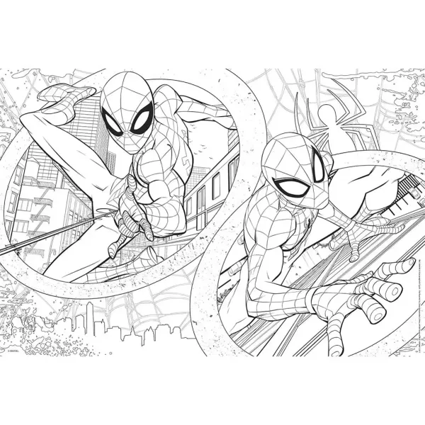 Spider-Man 2 v 1 maxi 2x60dílné puzzle a omalovánky 50x35cm - Lisciani obrázek 3
