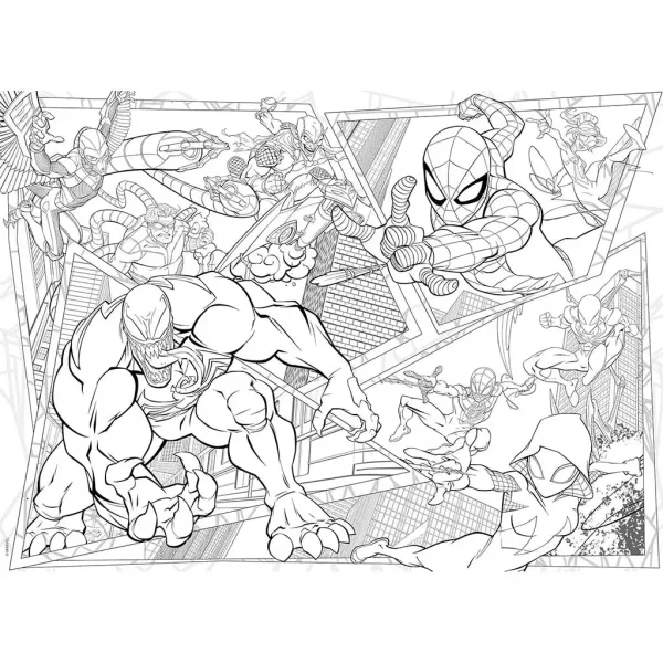 Spider-Man 2 v 1 maxi puzzle 150 dílků a omalovánky 70x50 cm – Lisciani obrázek 2