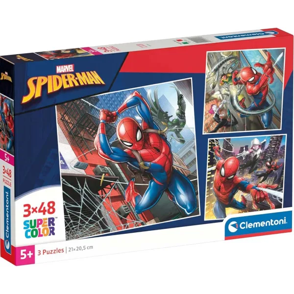 Spiderman 3x48ks Supercolor puzzle - Clementoni obrázek 1