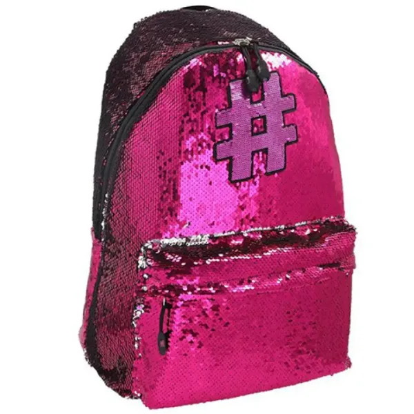 Spirit: Hashtag Růžový třpytivý školní batoh, batoh v růžové barvě 41x32x21cm obrázek 1