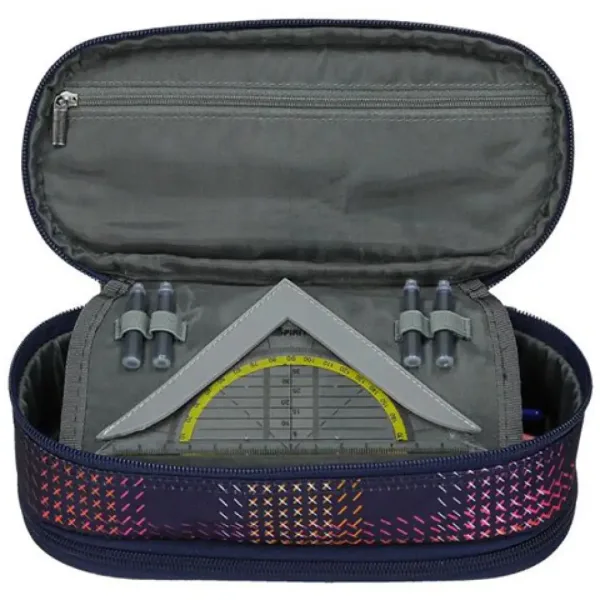 Spirit: My Bag dvoukomorový oválný penál se stehovým vzorem obrázek 2