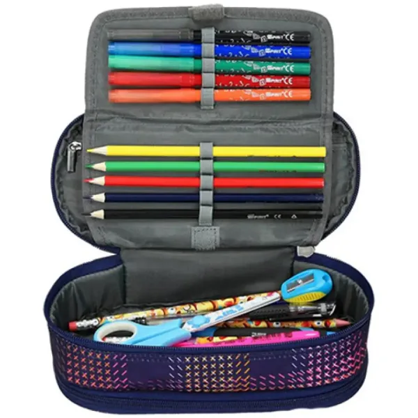Spirit: My Bag dvoukomorový oválný penál se stehovým vzorem obrázek 3