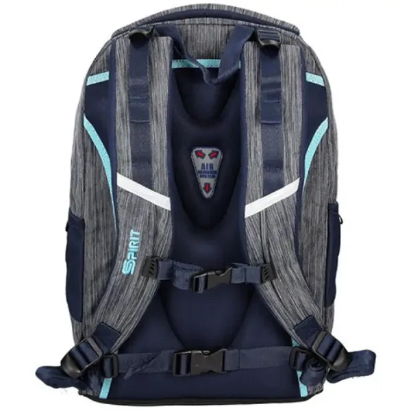 Spirit: Městský šedý-tyrkysový ergonomický školní batoh, batoh obrázek 2