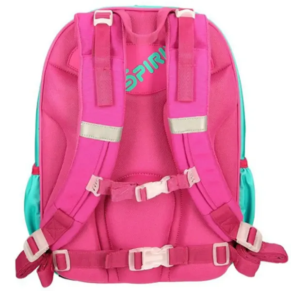 Spirit: Školní taška s ergonomickým designem a vzorem sovy v růžovo-tyrkysové barvě, batoh 40x20x18 cm. obrázek 3