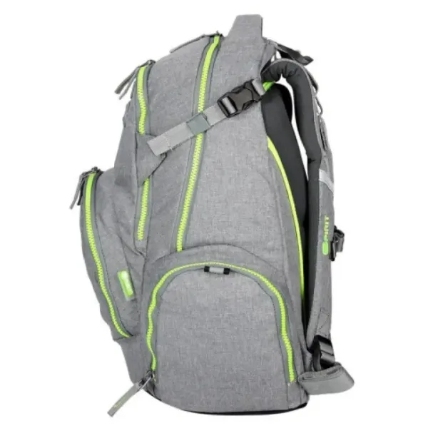 Spirit: Stinger stříbrně šedý prémiový ergonomický školní batoh obrázek 3