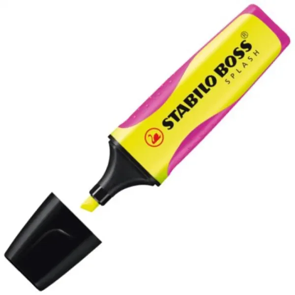Stabilo: BOSS SPLASH textový zvýrazňovač 2-5mm v žluté barvě obrázek 2