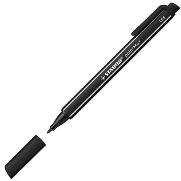 Stabilo: pointMax filcový fix černé barvy 0,8mm obrázek 2