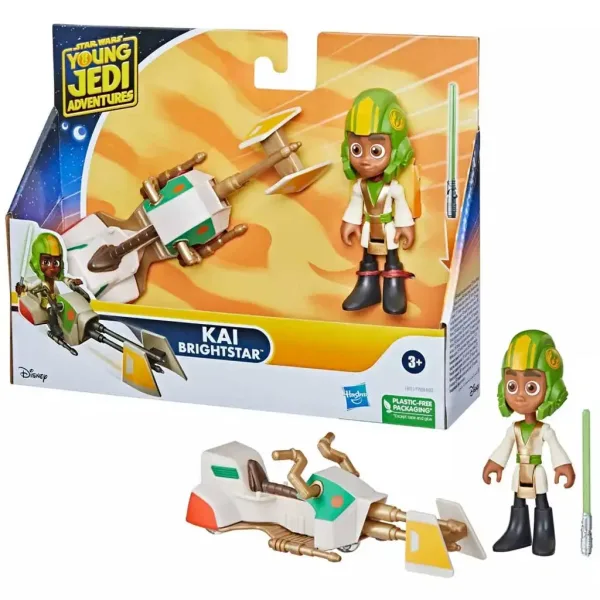 Star Wars: Dobrodružství mladého Jediho - Sada figurky Kai Brightstar s vozíkem 7,5 cm - Hasbro obrázek 2