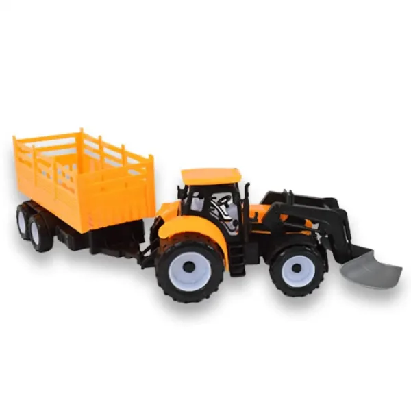 Stavební náklaďák: Bagrový traktor pracovní stroj s dvouosým přívěsem 45cm obrázek 3