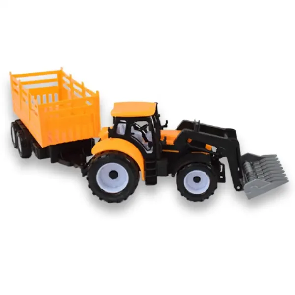 Stavební náklaďák: Bagrový traktor pracovní stroj s dvouosým přívěsem 45cm obrázek 4