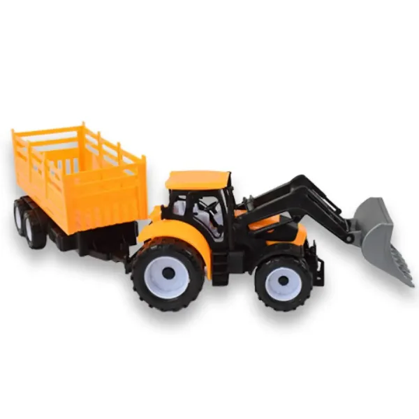 Stavební náklaďák: Bagrový traktor pracovní stroj s dvouosým přívěsem 45cm obrázek 5