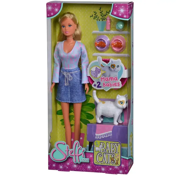 Steffi Love: Blondýnka Steffi panenka s kočičkami a doplňky 29cm - Simba Toys obrázek 5
