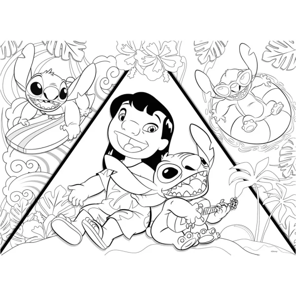 Stitch 2 v 1 150dílné maxi puzzle a omalovánka 70x50 cm – Lisciani obrázek 3