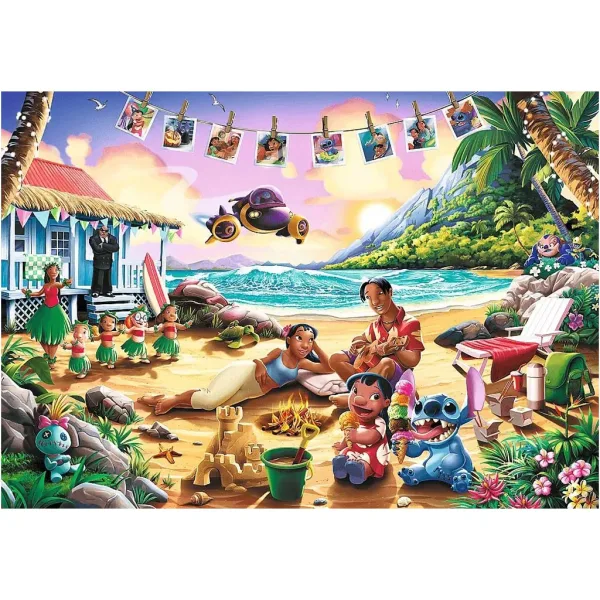 Stitch na pláži 1000dílné prémiové plus puzzle - Trefl obrázek 2