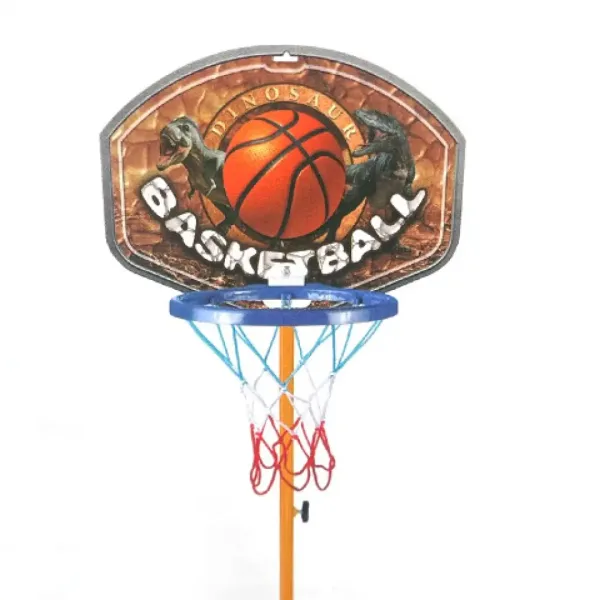 Basketbalový koš s deskou na stojanu s motivem dinosaurů a míčem obrázek 2