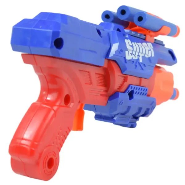 Super Gun: Pěnovková střelná zbraň s náboji, střelba na vzdálenost 12 metrů, rozměry 23x13cm. obrázek 4