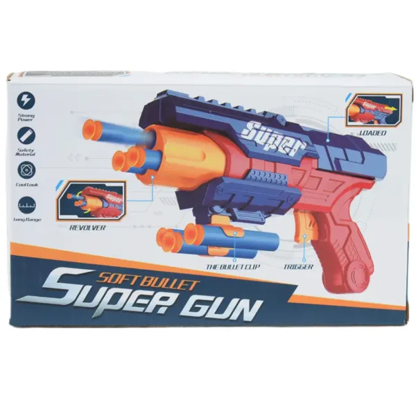 Super Gun: Pěnovková střelná zbraň s náboji, střelba na vzdálenost 12 metrů, rozměry 23x13cm. obrázek 6