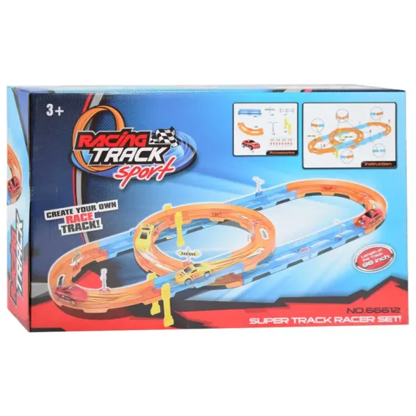 Super Track 24ks závodní dráha s spirálou a autem na zpětný chod 1/64 obrázek 2