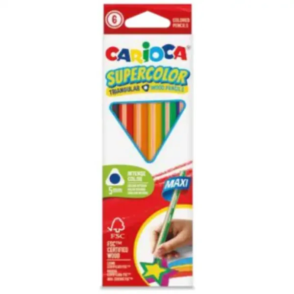 SuperColor trojúhelníkové 6ks maxi pastelky - Carioca obrázek 1