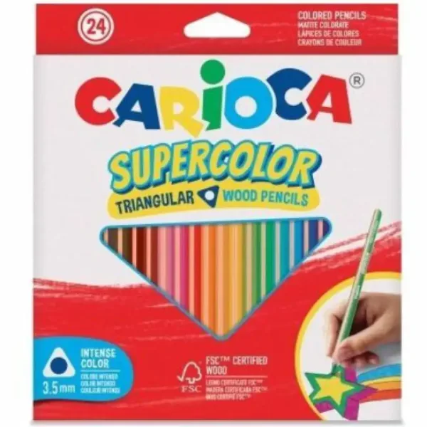 SuperColor trojúhelníkový 24ks sada barevných tužek - Carioca obrázek 1