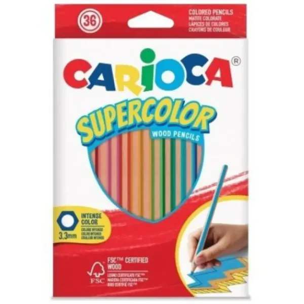 SuperColor trojúhelníkový 36ks sada barevných tužek - Carioca obrázek 1