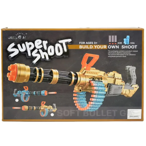 SuperShoot: Elektronický obří pěnový kulomet s náboji a baterií 70cm obrázek 11