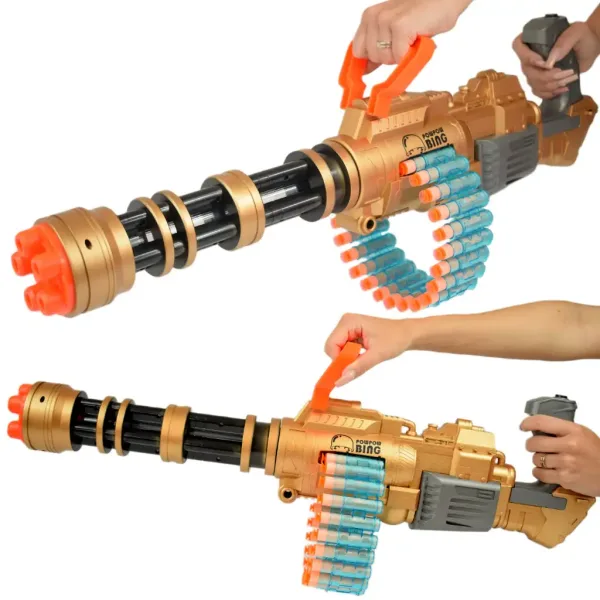 SuperShoot: Elektronický obří pěnový kulomet s náboji a baterií 70cm obrázek 9