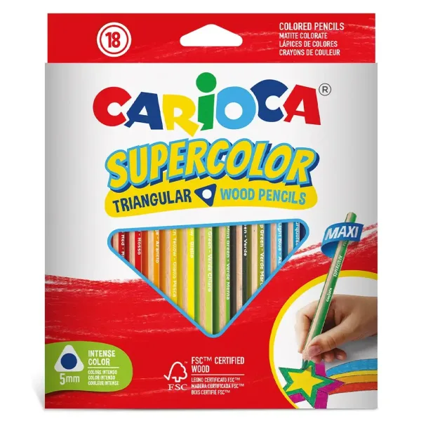 Supercolor trojúhelníkový 18ks maxi sada barevných tužek - Carioca obrázek 1