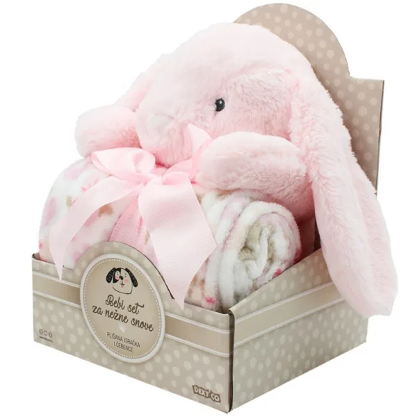 SweetDreams: Přikrývka a plyšový králíček v růžové barvě obrázek 2