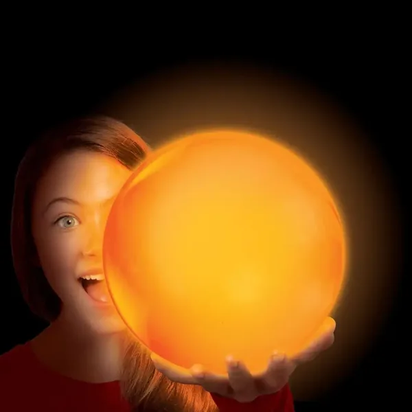 Tiny Glowzilla Wubble svítící neonový bublinový míč oranžové barvy 30 cm obrázek 2