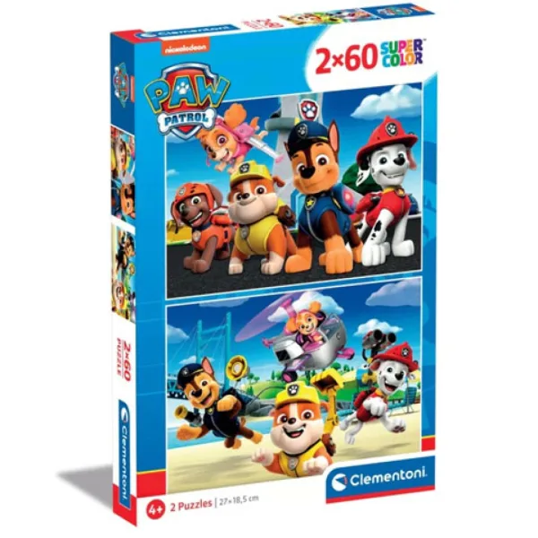 Tlapková hlídka Supercolor 2 v 1, 2x60 dílků puzzle - Clementoni obrázek 1