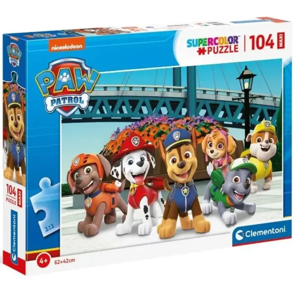 Tlapková patrola na misi 104dílné maxi supercolor puzzle - Clementoni obrázek 1