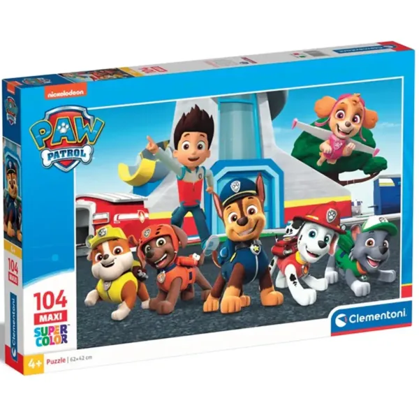 Tlapková patrola připravena k akci 104dílné maxi supercolor puzzle - Clementoni obrázek 1