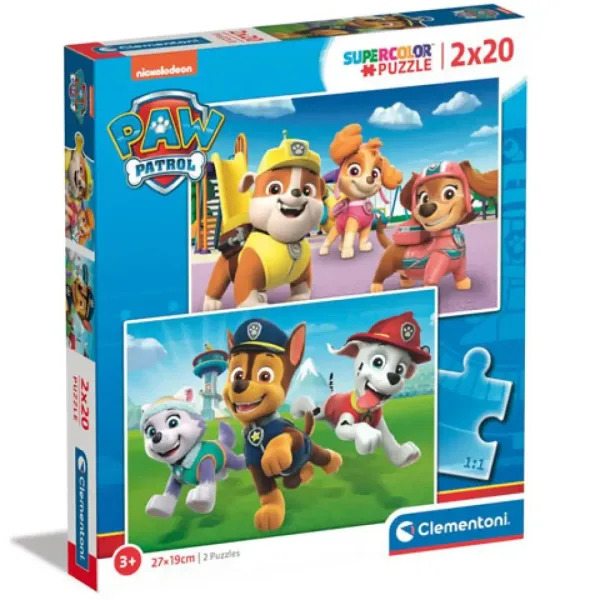 Paw Patrol Supercolor 2 v 1 2x20ks puzzle - Clementoni obrázek 1