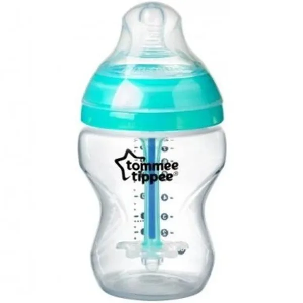 Tommee Tippee: Pokročilá protikoliková tyrkysová kojenecká láhev 260 ml (od 0 měsíců) obrázek 2