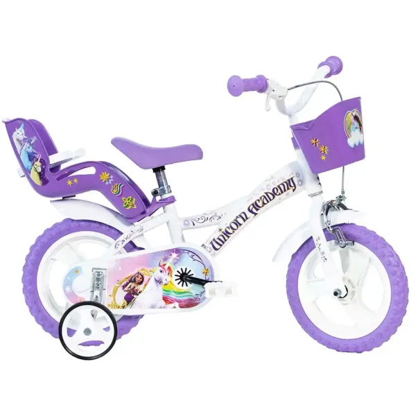Unicorní akademie bílo-fialové kolo ve velikosti 12 - Dino Bikes jízdní kolo obrázek 1