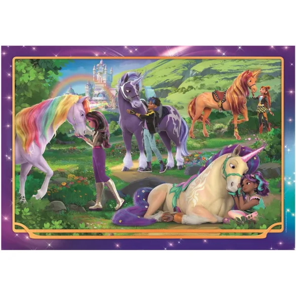 Unicorní akademie duhové přátelství 104dílné Supercolor puzzle - Clementoni obrázek 2