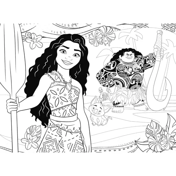 Vaiana 2 dobrodružství na moři 2 v 1 48dílné Eco mini puzzle a omalovánka 35x25cm - Lisciani obrázek 3