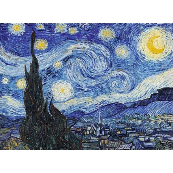 Van Gogh: Hvězdná noc 200dílné dřevěné puzzle - Trefl obrázek 2