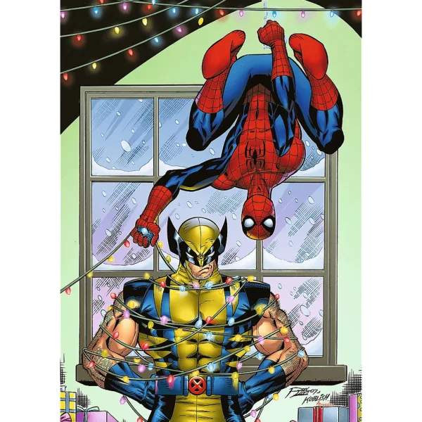 Vánoce Spider-Mana a Wolverina 1000dílné prémiové puzzle plus kvalita - Trefl obrázek 2