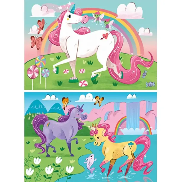 Věřím v jednorožce Supercolor 2 v 1 puzzle 2x20 dílků - Clementoni obrázek 2
