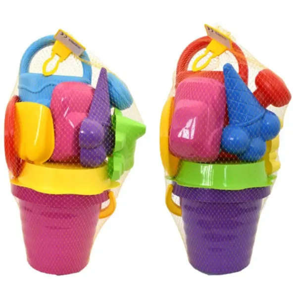 Velká pískoviště sada s vlnitým kbelíkem 10 dílů - D-Toys obrázek 3