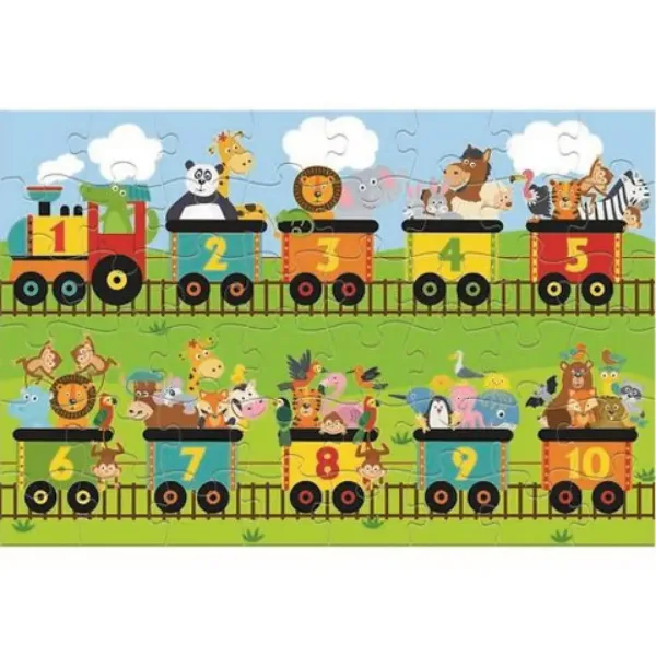 Veselé číslice puzzle koberec 48 dílků 90x60cm obrázek 2