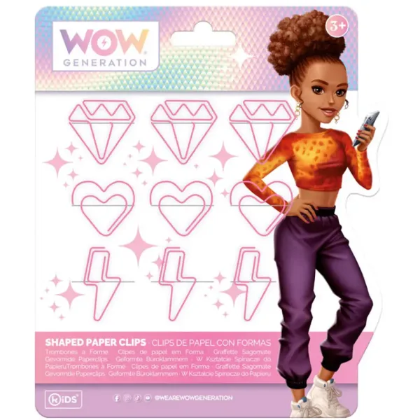 WOW Generation: Růžová kancelářská sponka ve veselých tvarech v různých variantách. obrázek 3