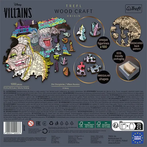 Wood Craft: Disney Hlavní padouši puzzle 1000 dílků - Trefl obrázek 3